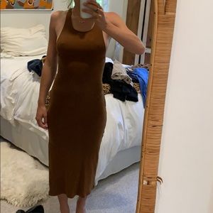 Reformation Camel Body Con Dress